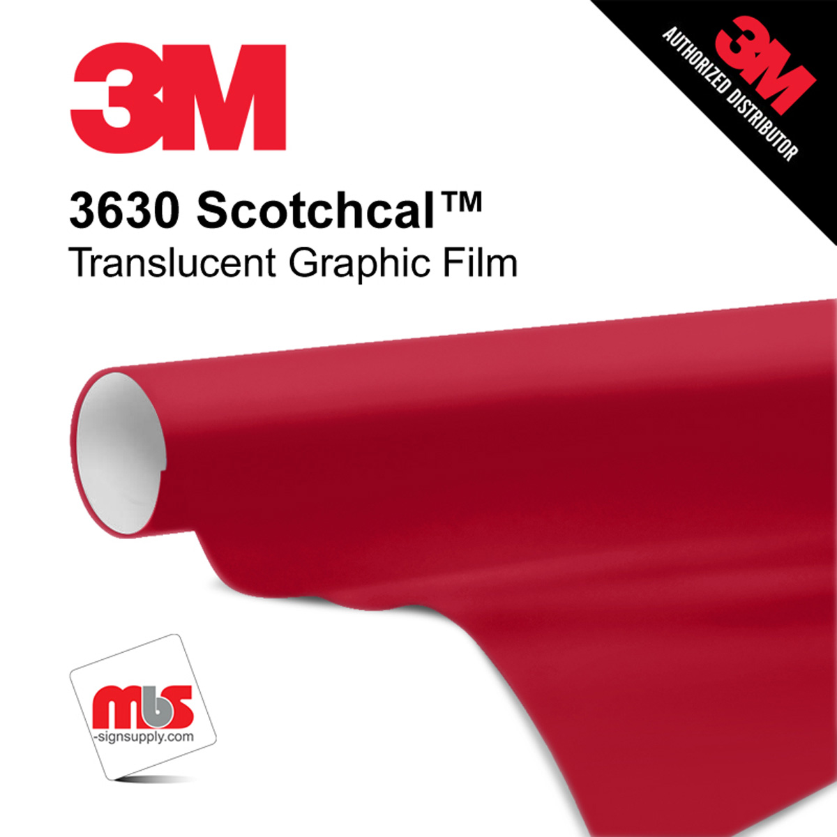 48'' x 10 Yards 3M™ 3630 Scotchcal™ Matte Regal Red 7 year Unpunched 2 Mil Cast Graphic Vinyl Film (Color Code 083)